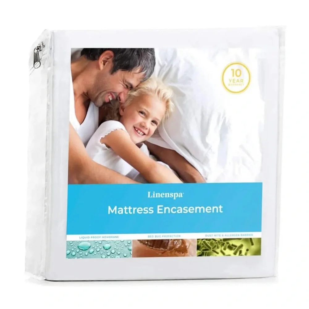 Mattress Encasement Cover Water & Bed Bug Proof Noiseless & Absorbent King White